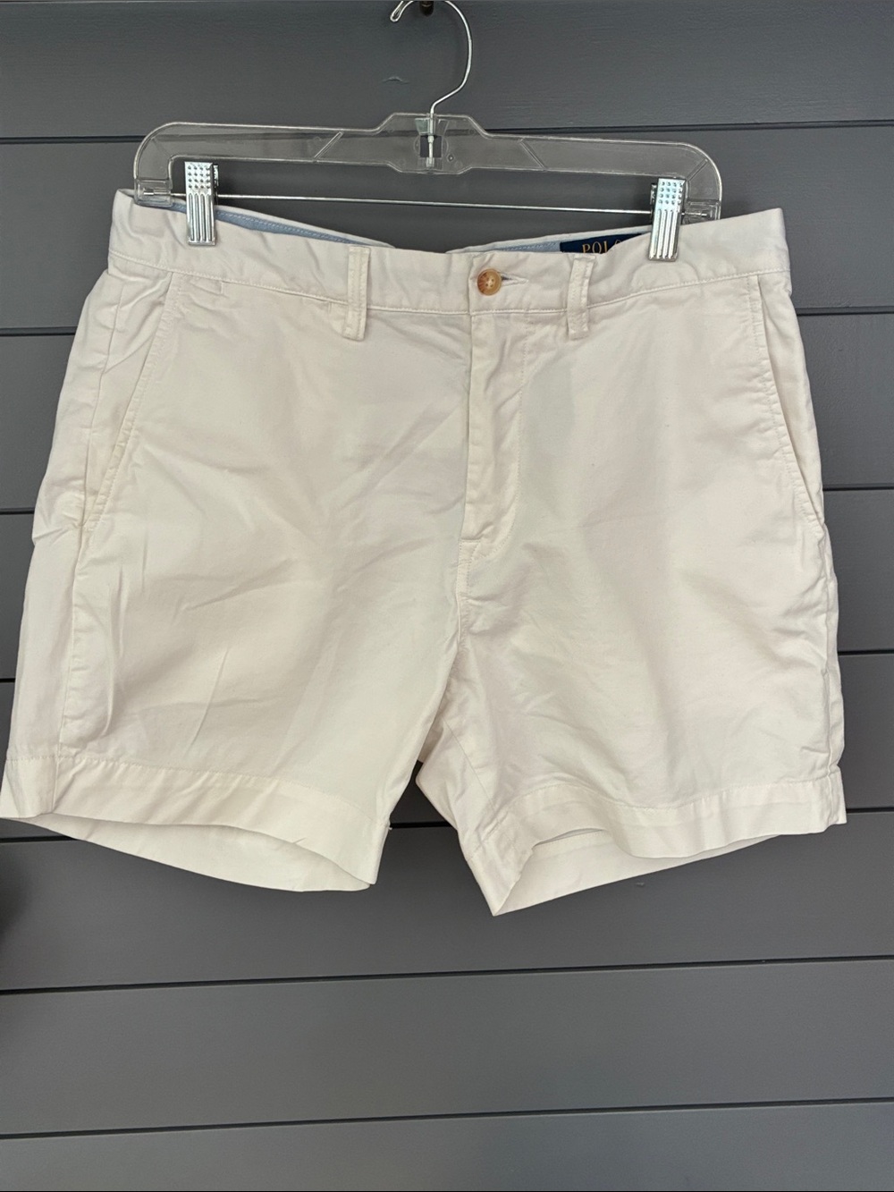 Polo by Ralph Lauren Men’s White Stretch Classic Fit Chino Shorts 32 waist
